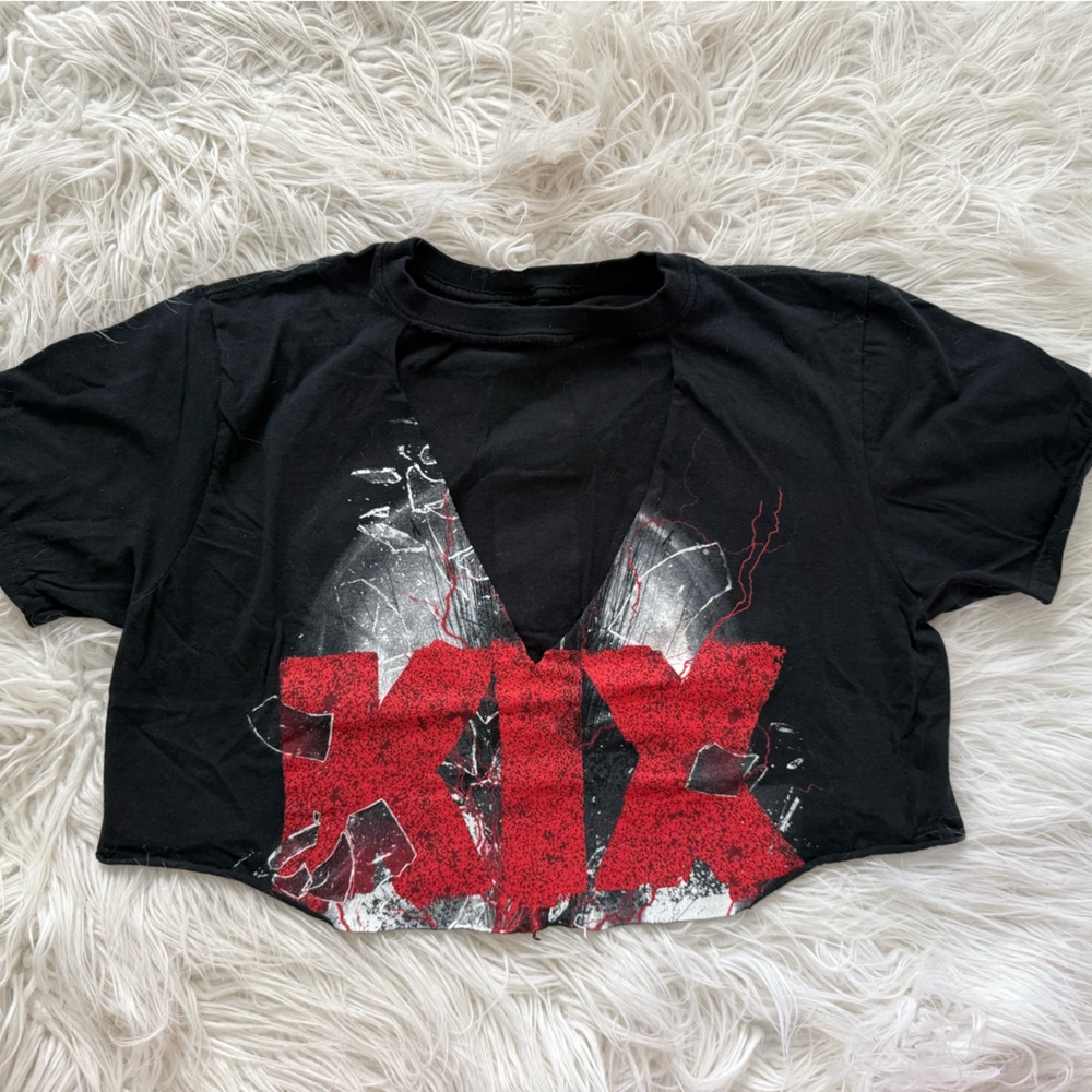 KIX - Rock your face off customized Graphic Crop Top
